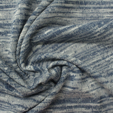 Blue Marl Chunky Knit, Viscose-Poly, 160 gsm