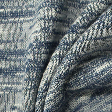 Blue Marl Chunky Knit, Viscose-Poly, 160 gsm