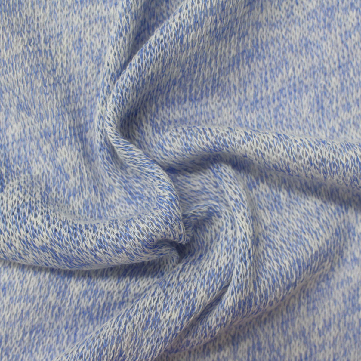 Blue Marl Chunky Knit, Cotton-Poly, 185 gsm