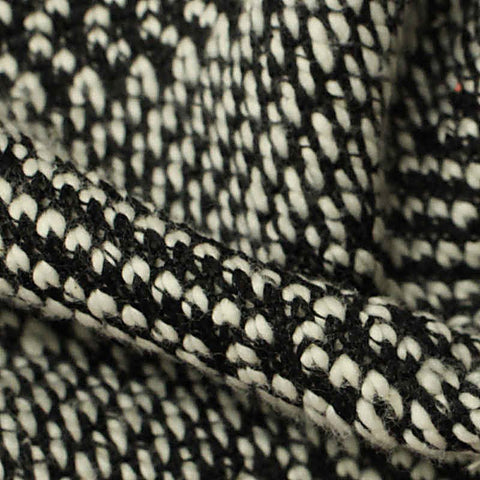 Black Chevron Chunky Knit, Cotton-Poly, 375 gsm