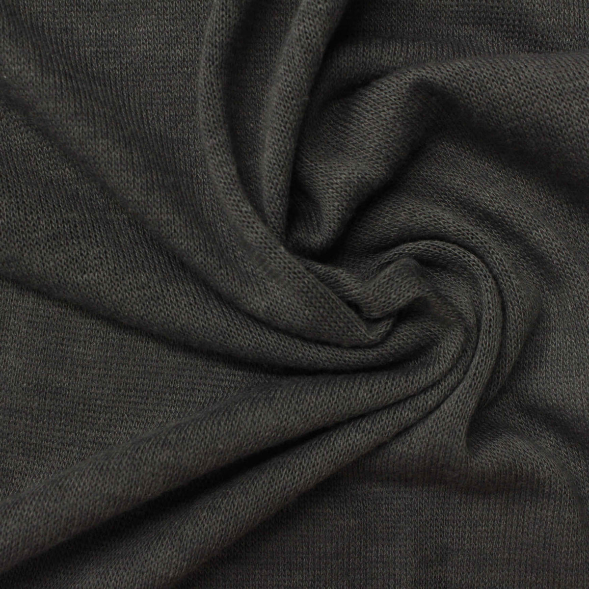 Polyester Viscose Stretch Chunky Knit Fabric, 175 gsm, 165 cm — Grey