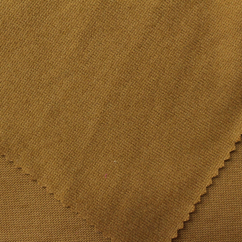 Brushed Polyester Stretch Chunky Knit Fabric, 190 gsm, 165 cm — Khaki