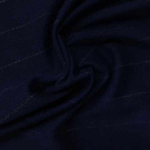 Light Grey Horizontal-Stripe French Terry, Polyester