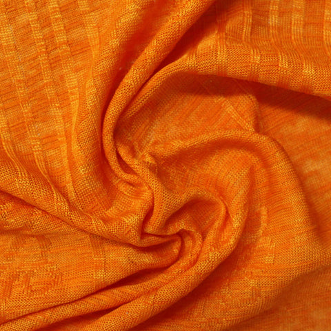 Orange Grid Rib Knit, Polyester