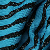 Blue Horizontal-Stripe Rib Knit, Poly-Nylon — texture