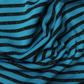 Blue Horizontal-Stripe Rib Knit, Poly-Nylon