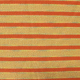 Orange Horizontal-Stripe Rib Knit, Viscose-Nylon