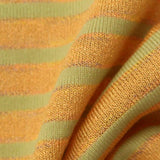 Orange Horizontal-Stripe Rib Knit, Viscose-Nylon — texture