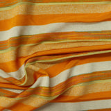 Orange Horizontal-Stripe Rib Knit, Polyester