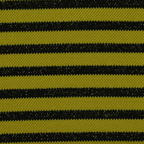 Gold Horizontal-Stripe Rib Knit, Poly-Nylon