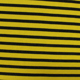 Yellow Horizontal-Stripe Rib Knit, Poly-Nylon