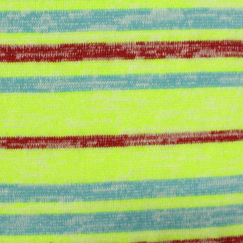 Neon Yellow Horizontal-Stripe Chunky Knit