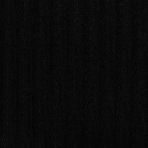 Polyester Viscose Stretch Rib Knit Fabric, 245 gsm, 150 cm — Black