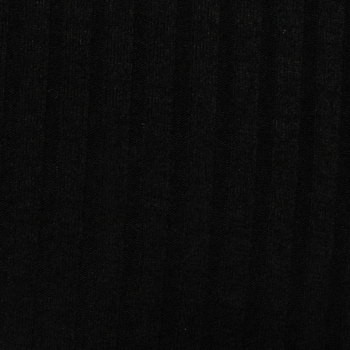 Cotton Polyester Stretch Rib Knit Fabric, 200 gsm, 150 cm — Black