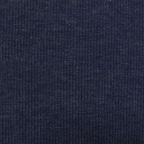 Dark Blue Marl Rib Knit, Poly-Viscose, 165 gsm