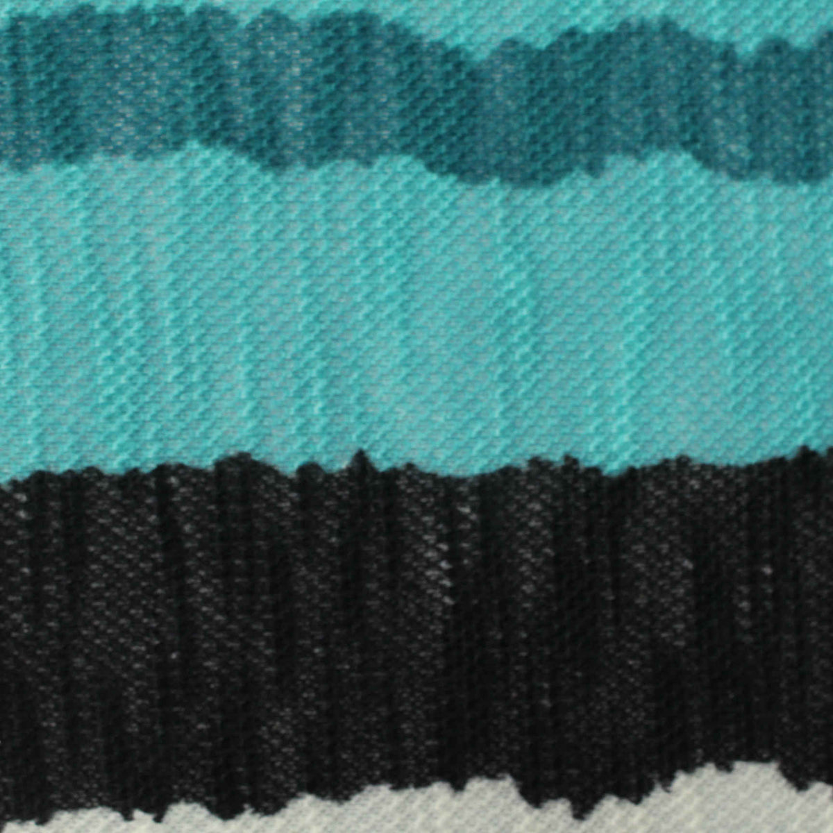Teal Horizontal-Stripe Chunky Knit, Polyester, 250 gsm