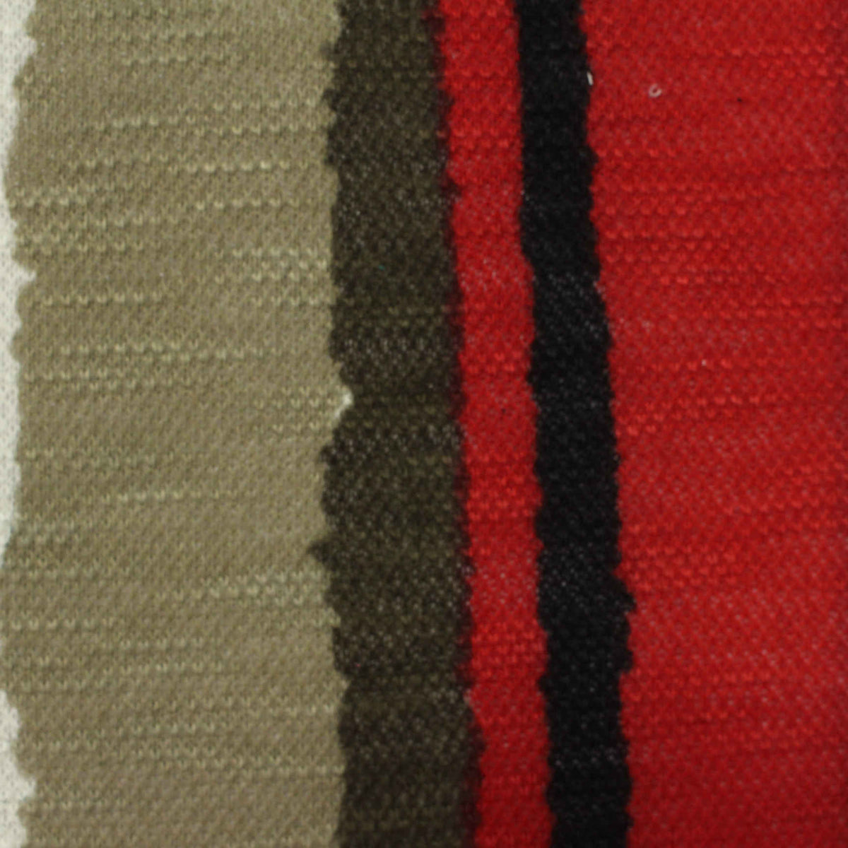 White Vertical-Stripe Chunky Knit, Polyester, 245 gsm