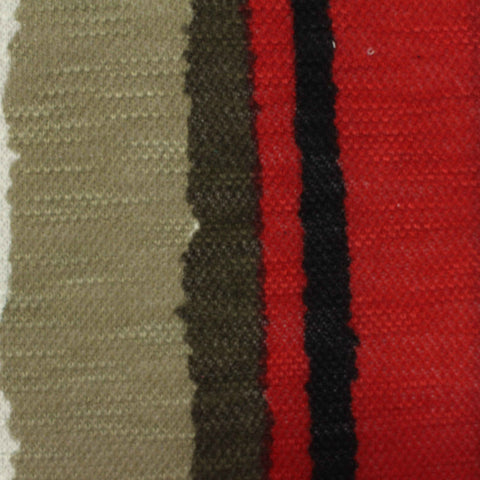 White Vertical-Stripe Chunky Knit, Polyester, 245 gsm