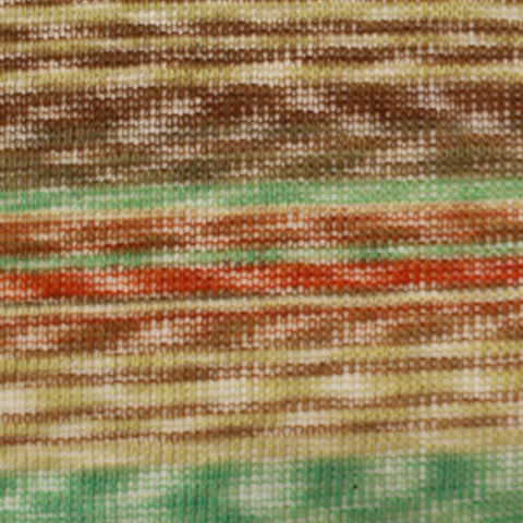 Brown Horizontal-Stripe Chunky Knit, Polyester, 225 gsm
