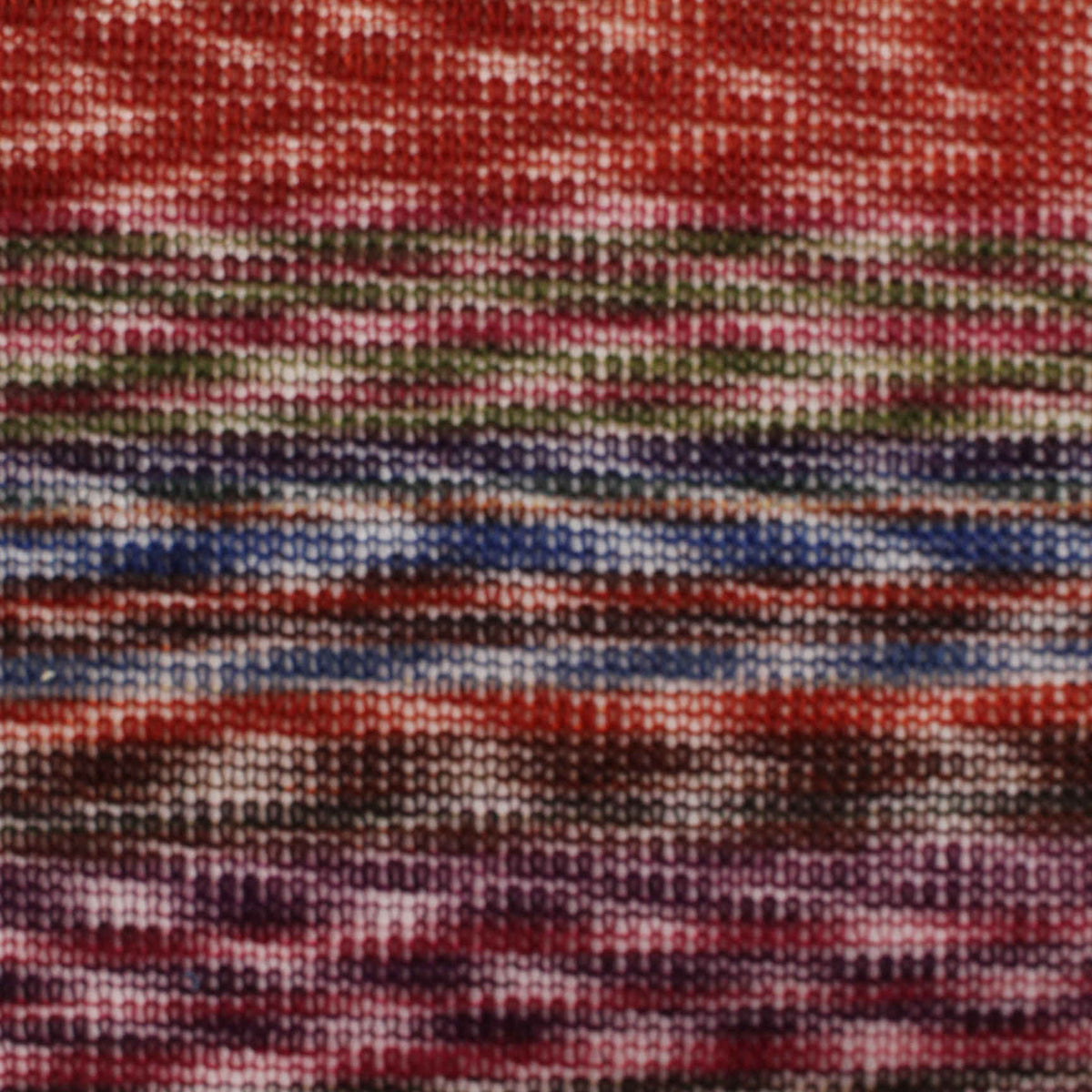 Heathered Multicolor Horizontal-Stripe Chunky Knit, Polyester