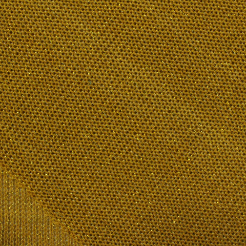 Polyester Metallic Stretch Chunky Knit Fabric, 188 gsm, 165 cm — Khaki