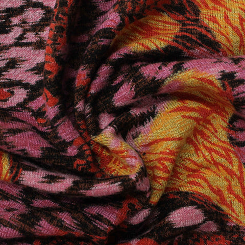 Pink Abstract Chunky Knit, Cotton-Poly