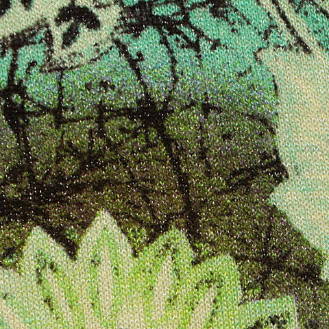 Green Bold-Floral Jersey Knit, Viscose, 270 gsm