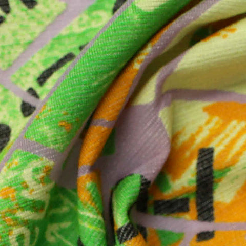Green Abstract Chunky Knit, Poly-Viscose