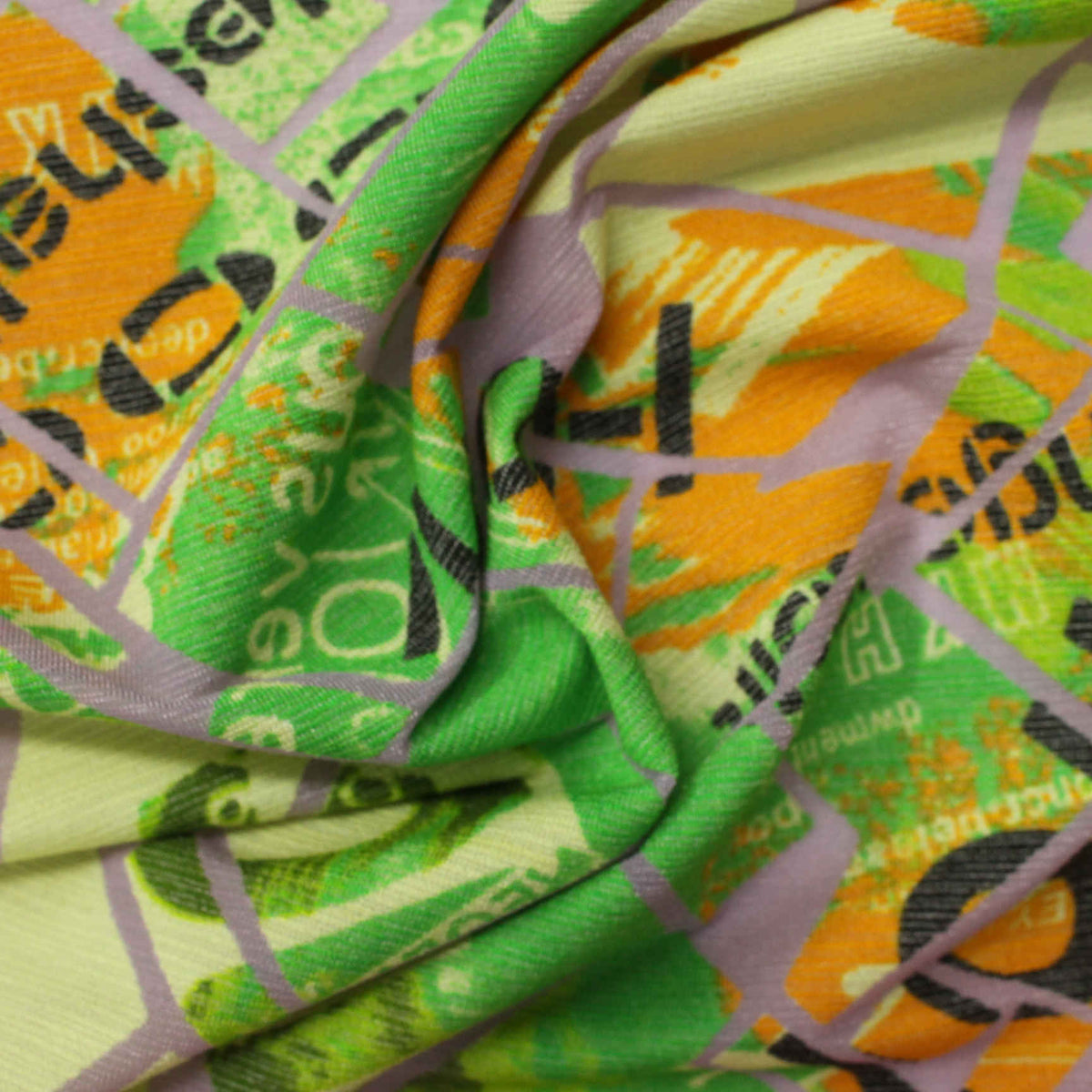 Green Abstract Chunky Knit, Poly-Viscose