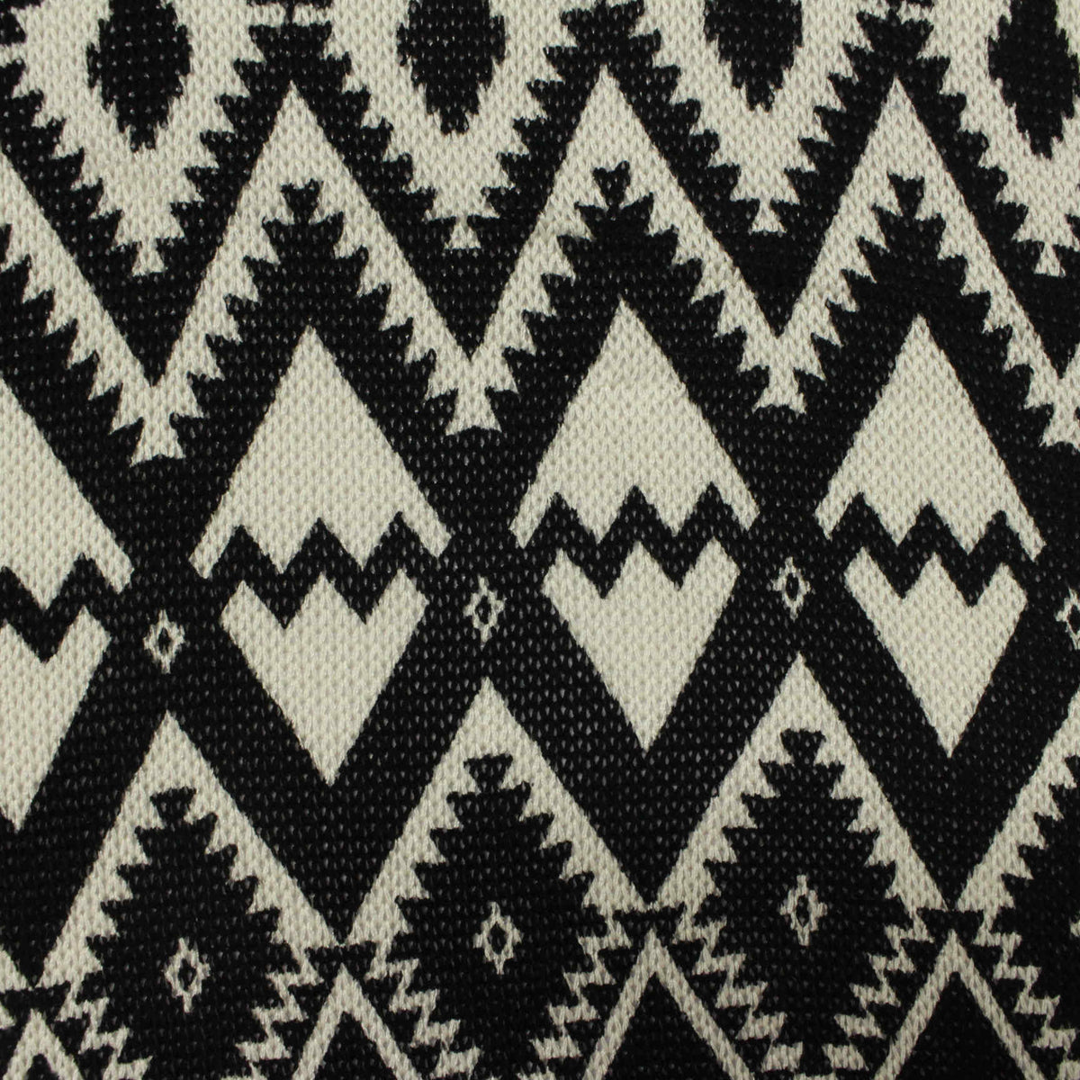 Black Geometric-Zigzag Jacquard, Viscose
