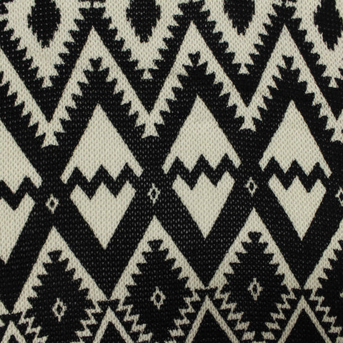 Black Geometric-Zigzag Jacquard, Viscose