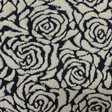 Navy Floral Interlock Knit, Viscose-Poly