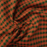 Orange Check Jersey Knit, Cotton-Poly