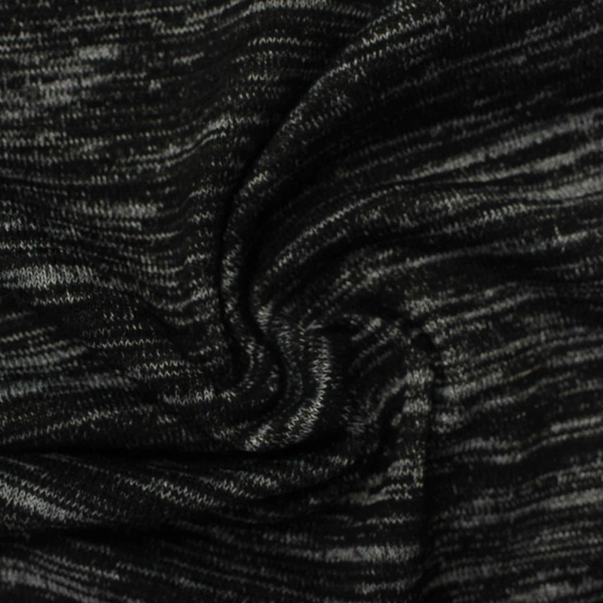 Black Marl Chunky Knit, Poly-Viscose, 325 gsm