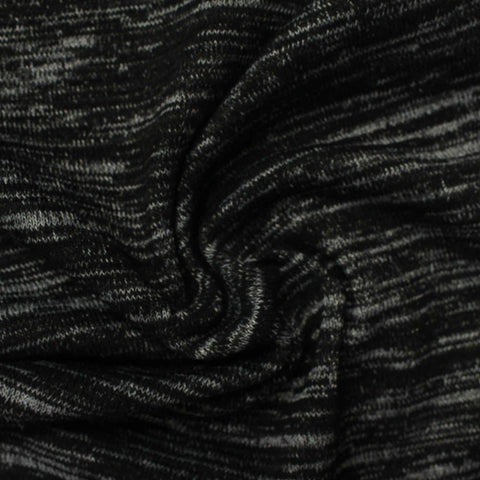 Black Marl Chunky Knit, Poly-Viscose, 325 gsm