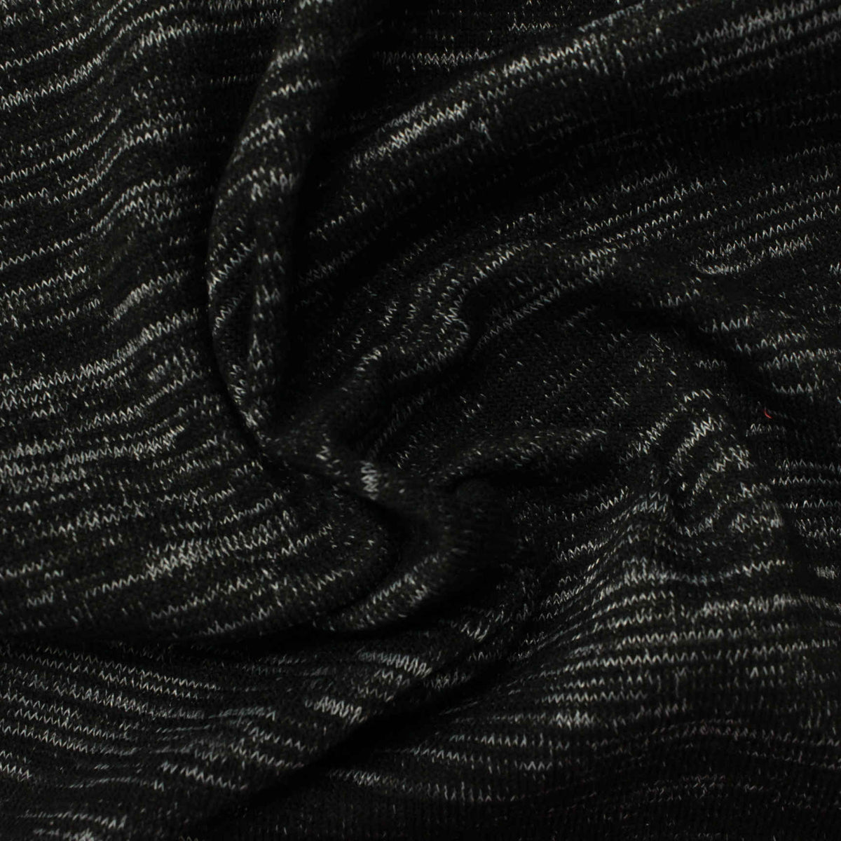 Black Marl Chunky Knit, Poly-Cotton, 270 gsm