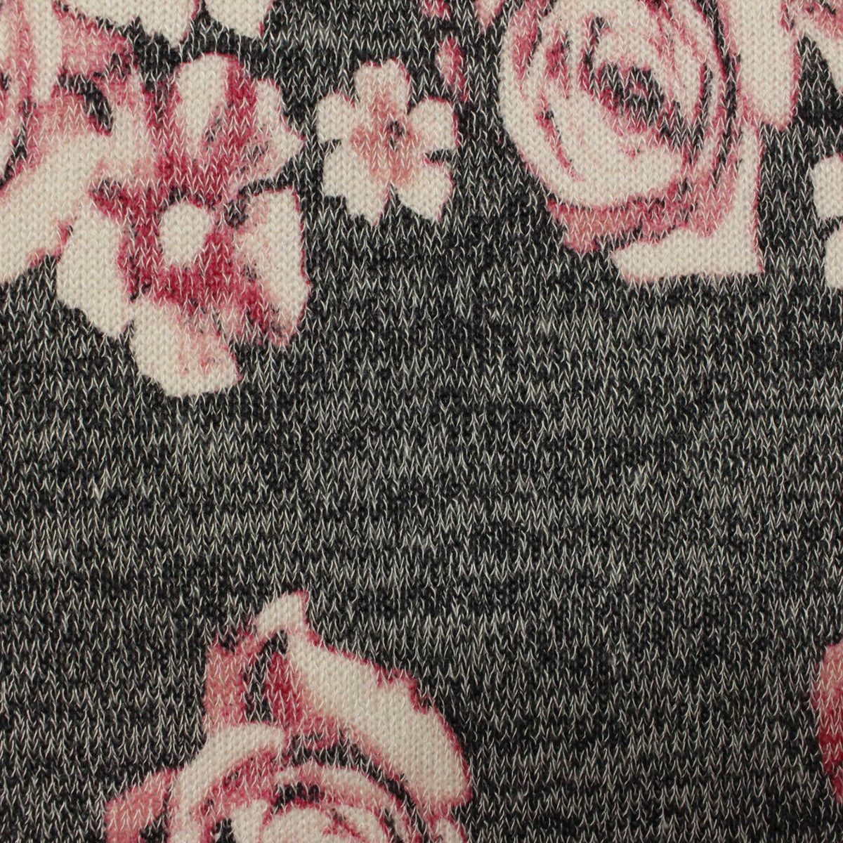 Pink Roses Chunky Knit, Poly-Viscose