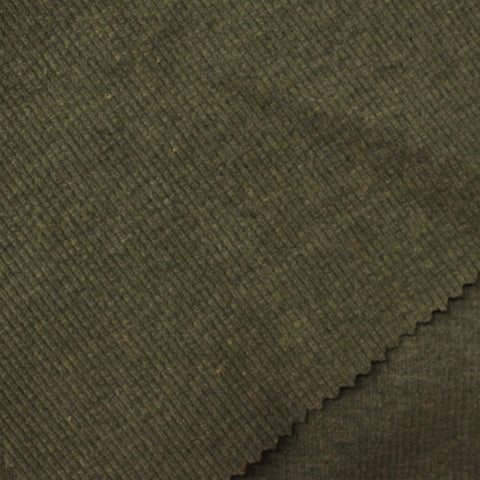 Polyester Viscose Stretch Rib Knit Fabric, 442 gsm, 125 cm — Green