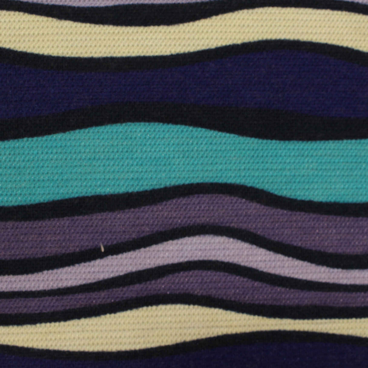 Teal Wavy-Stripe Interlock Knit, Polyester