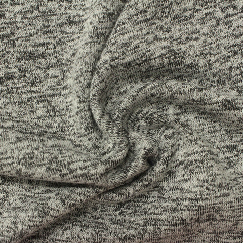 Black Marl Chunky Knit, Viscose-Poly, 330 gsm