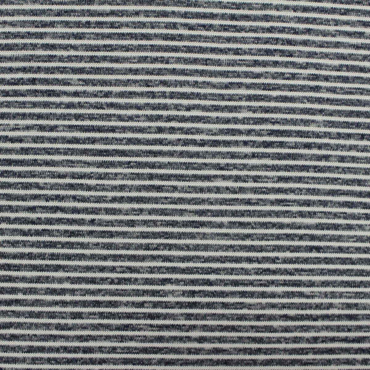 Dark Grey Horizontal-Stripe Chunky Knit, Polyester, 125 gsm
