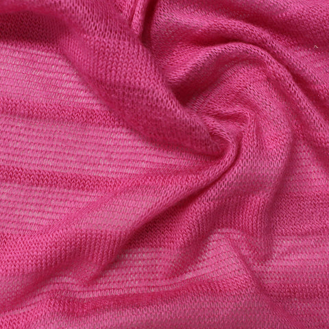 Fuchsia Horizontal-Stripe Chunky Knit, Viscose