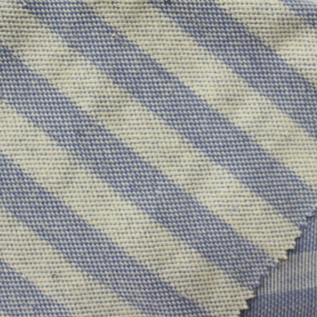 Blue Diagonal-Stripe Chunky Knit, Cotton