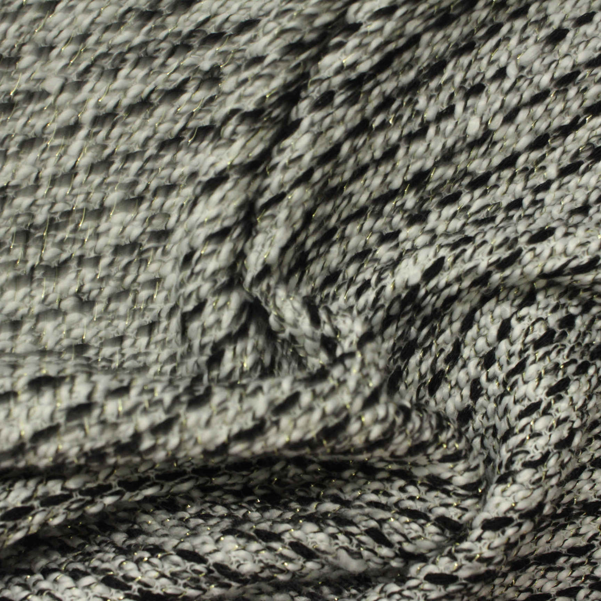 Black Marl Chunky Knit, Poly-Metallic, 348 gsm