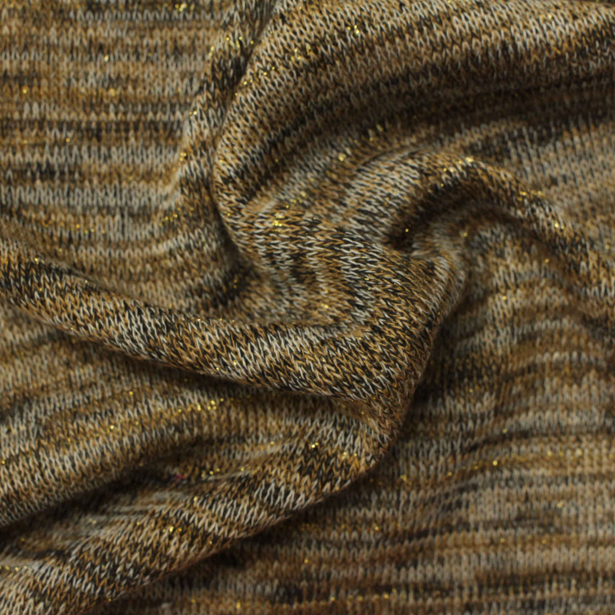 Brown Marl Chunky Knit, Polyester, 175 gsm