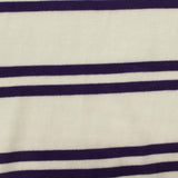 Dark Purple Stripes Rib Knit, Cotton-Viscose