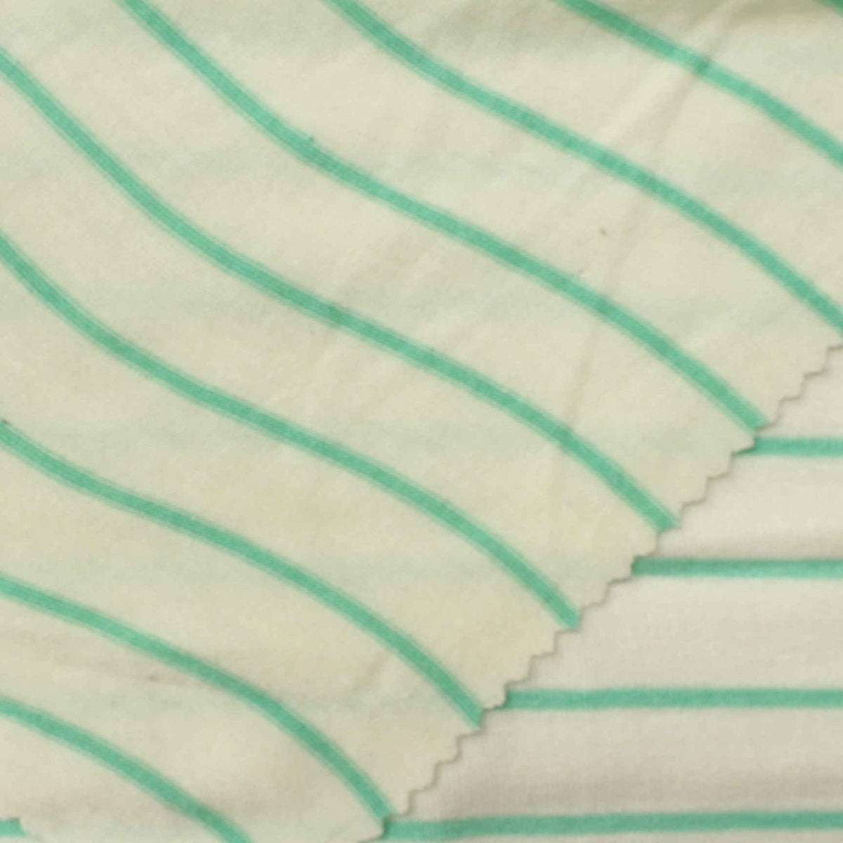 Green Stripe Rib Knit, Viscose