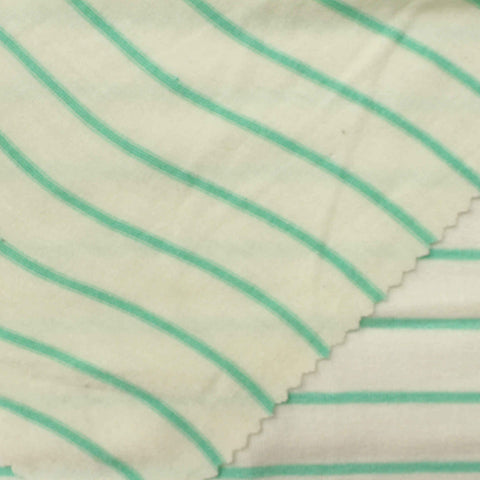 Green Stripe Rib Knit, Viscose
