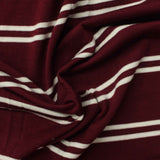 Burgundy Horizontal-Stripe Rib Knit, Viscose