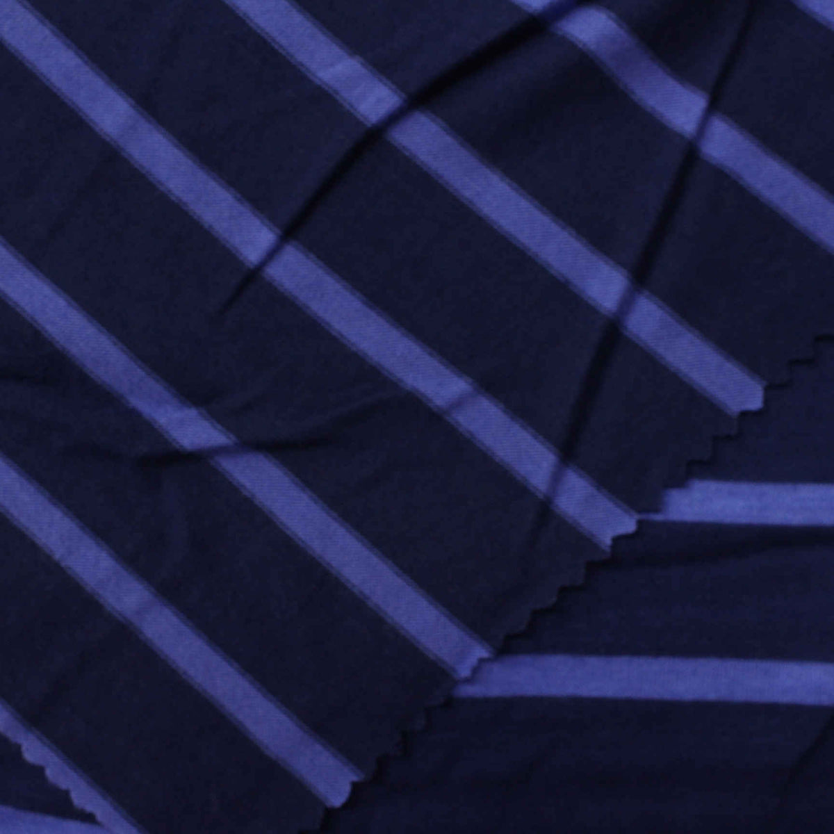 Dark Blue Stripes Rib Knit, Viscose